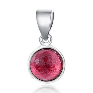 Handmade 925 Sterling Silver Pendants Crystal Simple Fashion Bezel Setting Birthstone Pendant