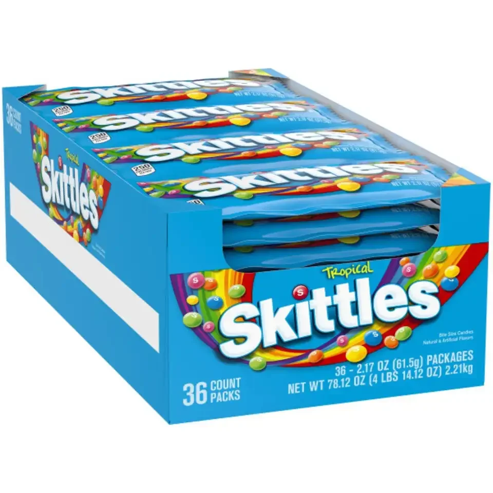 Wholesale Exotic Skittles Chewy Candy Bulk Variety Pack Full Size Assorted Fruity Candy Snacks