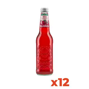 Galvanina Italian Organic Premium Quality Pomegranate Soda 355ml Glass Bottles 12 Pack for Home Use