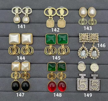 Hotsale Sparking Glitter Drilling Earring Designer Luxury Famous Brand Jewelry CC GG DD Anting Dangle Stud Earrings