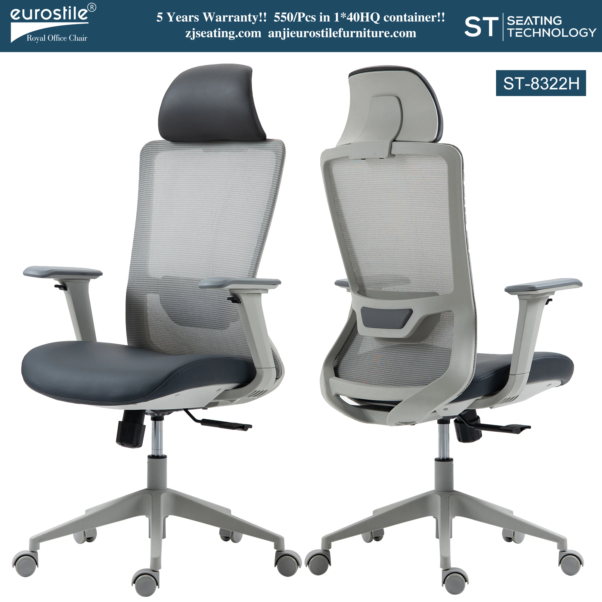 Eurostile 2022 New Design Executive Lumbar Support 4d Armrests Memory