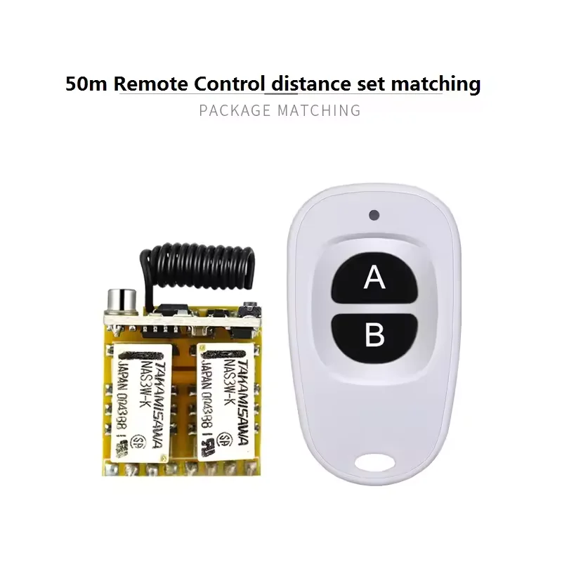 DC12V 2CH  Delay MINI RF Remote Controller Switch Set Transmitter and Receiver Led Light 433 MHz Remote Control
