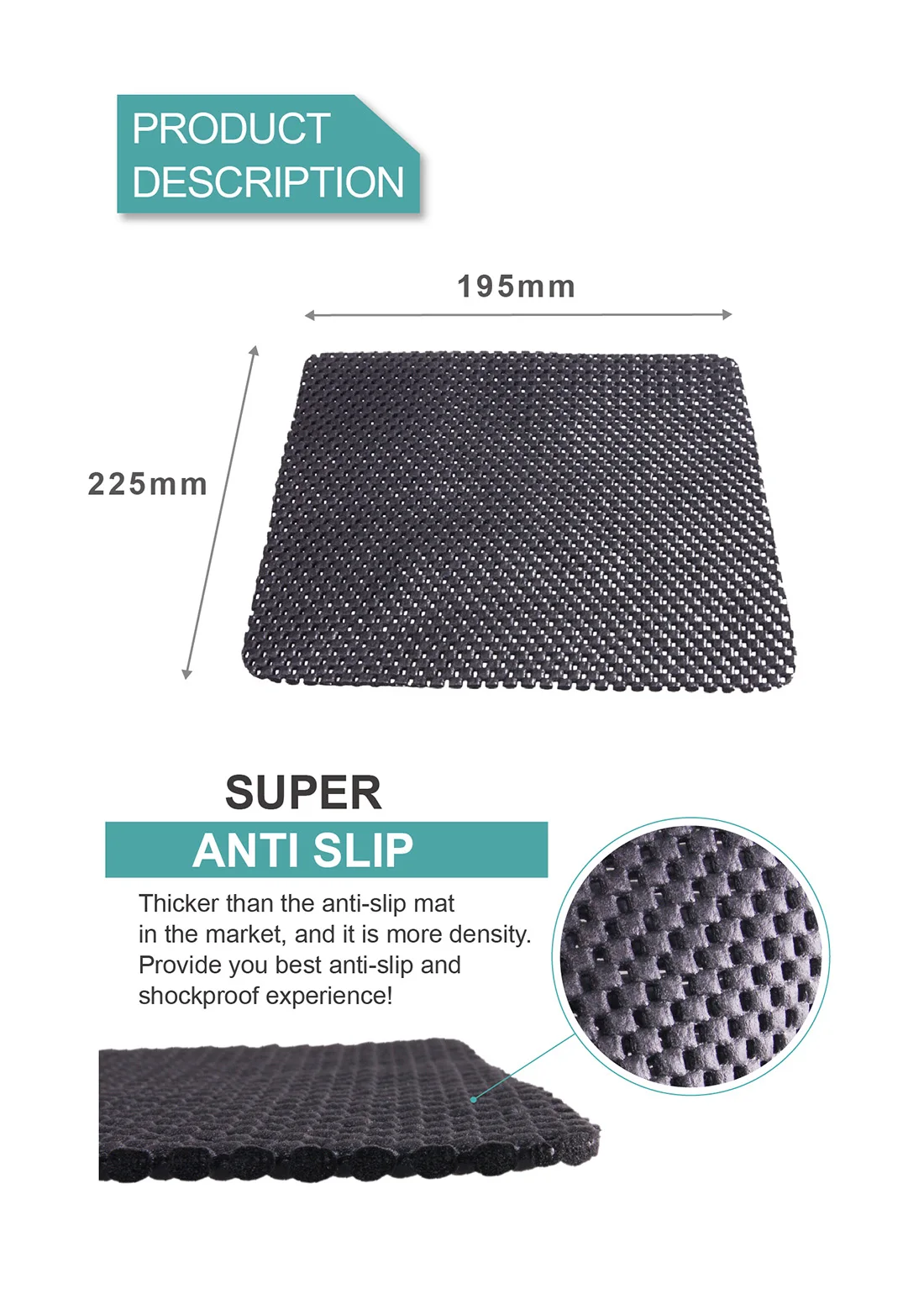 19*22.5 Cm Pvc Foam Anti Slip Mat Dashboard Pad Buy 7.48*8.85 Inches