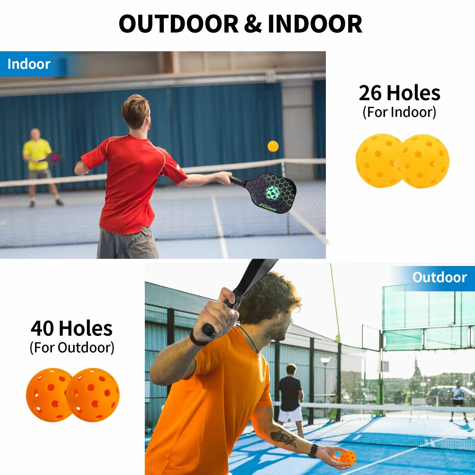 Outdoor Fashion Pickleball Paddle Usapa Approved Carbon Fiber Pickleball Paddle Set With 2