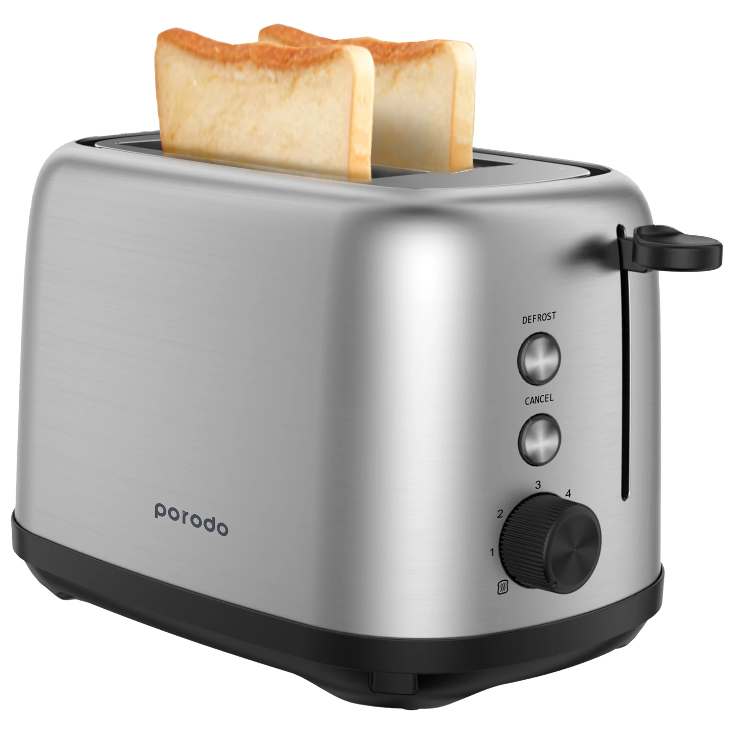 Porodo LifeStyle Golden Brown Electric Toaster Aluminum Housing Defrost Function Browning Control App-Controlled Digital Timer