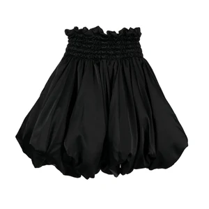 Women's High Waist Elasticated Waist Polyester Satin Shirred Puffball Balloon Skirt