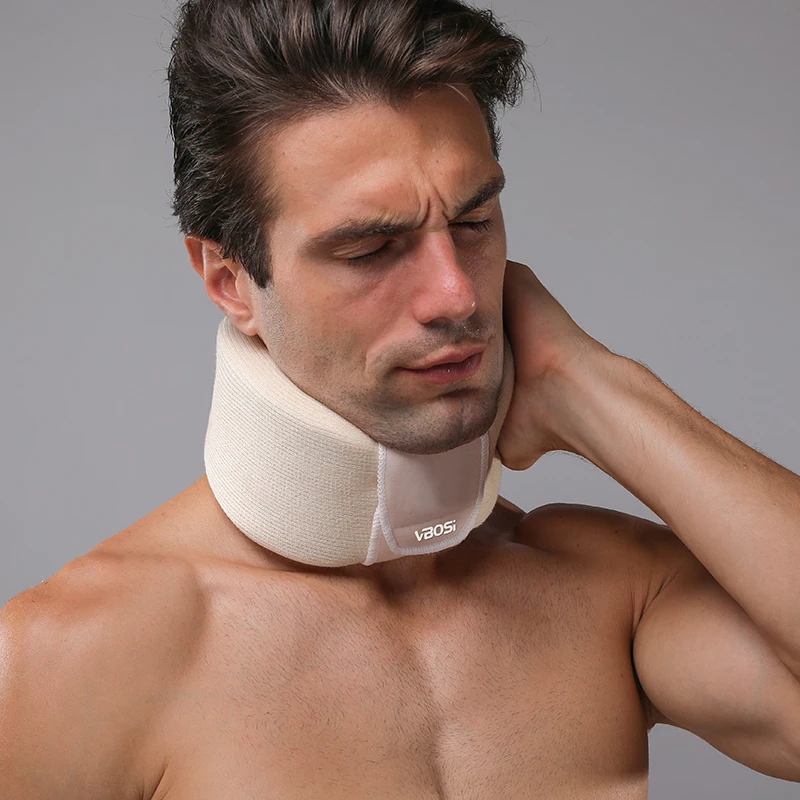 VBOSI Wholesale Medical Breathable Adjustable Sponge Neck Support Cervical Collar Neck Pain Relief Brace Travel Pillow Belt