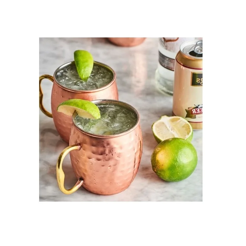 New Design hammer Point Moscow Mule Copper Mug With Golden Handle 14oz Moscow Mule Mugs From