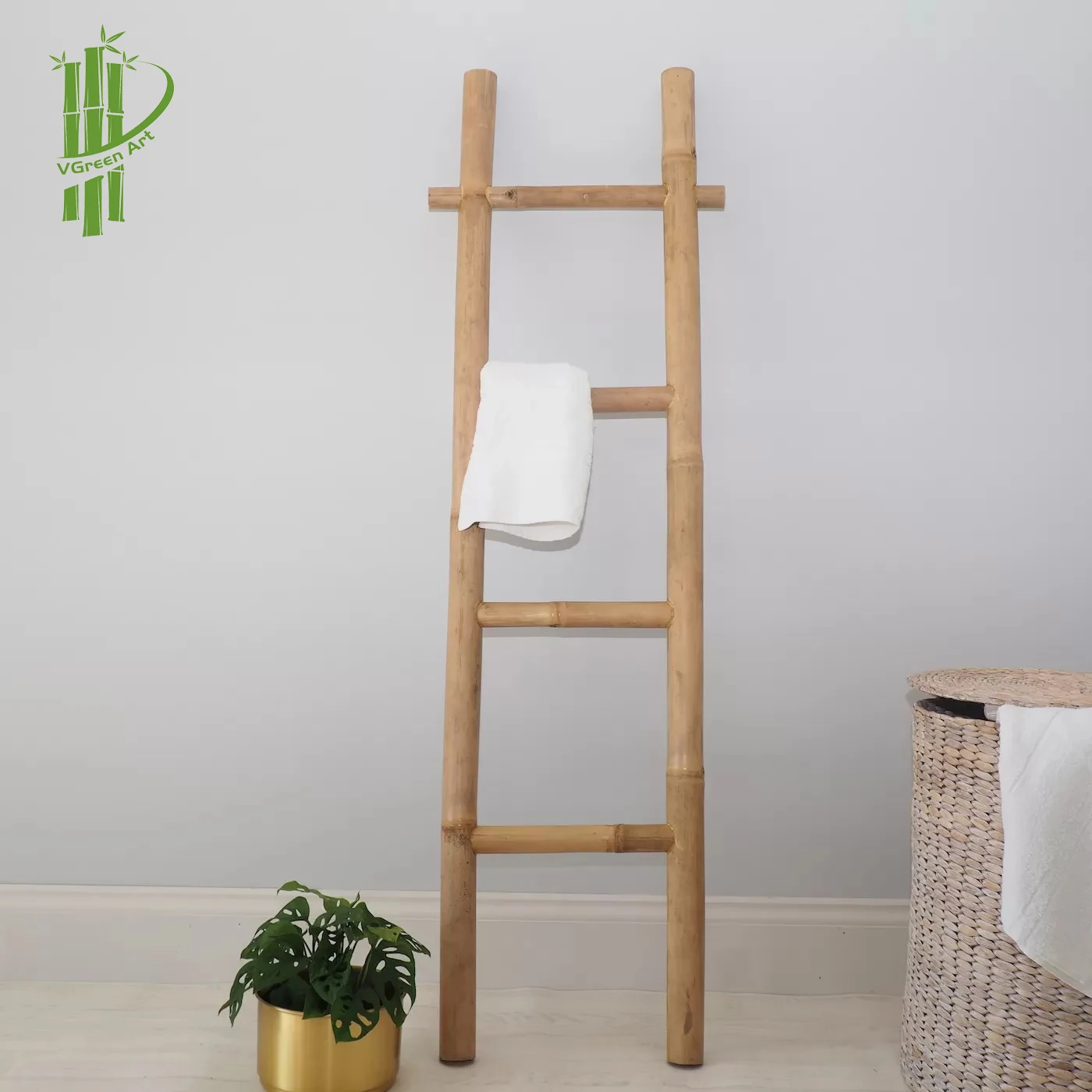 BATHROOM ACCESSORIES Natural Bamboo Ladder Shelf Blanket Ladders Bamboo Sauna Rooms Dressing Room Towel Ladder Clothes Rack