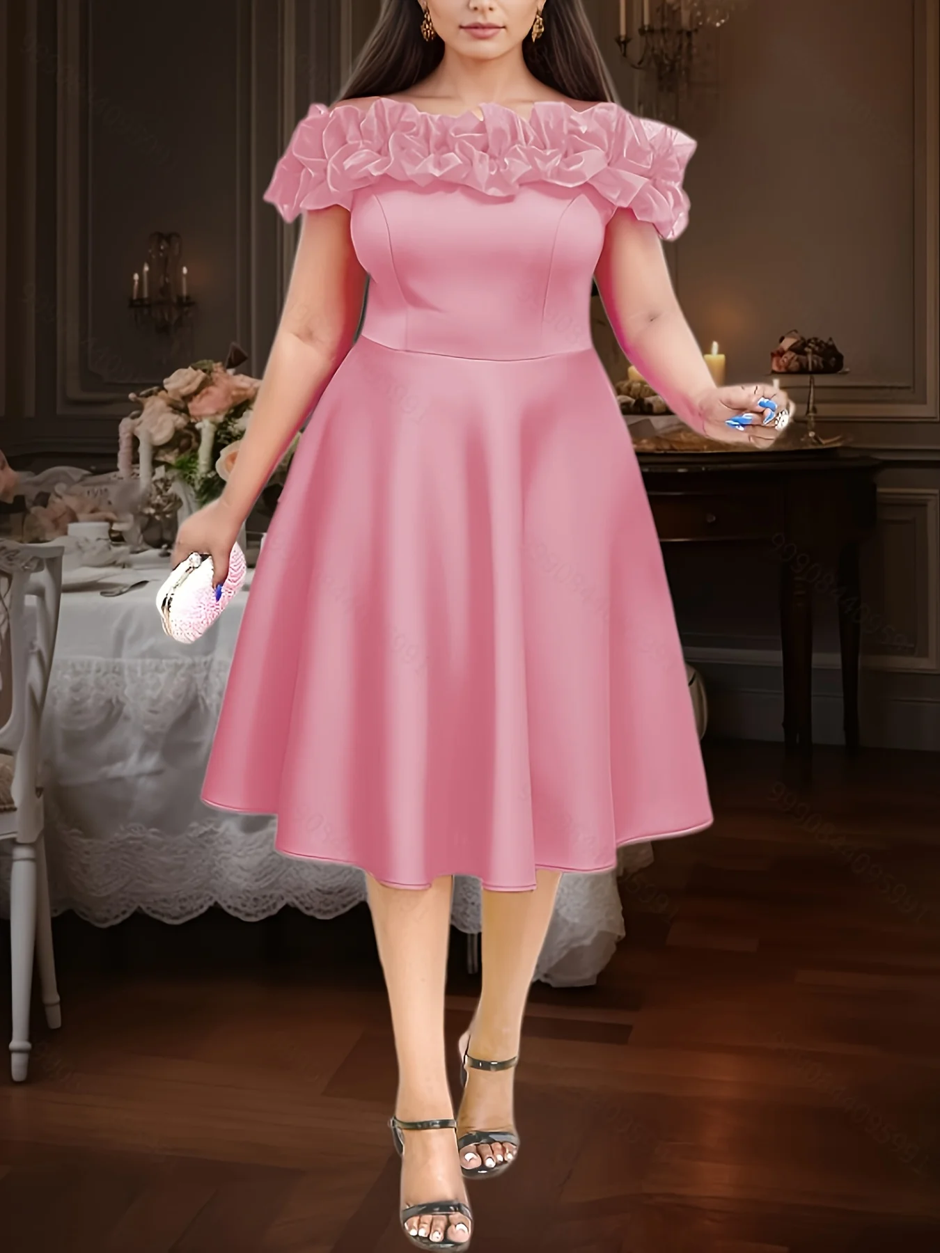 white christmas dresses Red Off-Shoulder Christmas Cosplay Mini Dress – GTHIC main image 0
