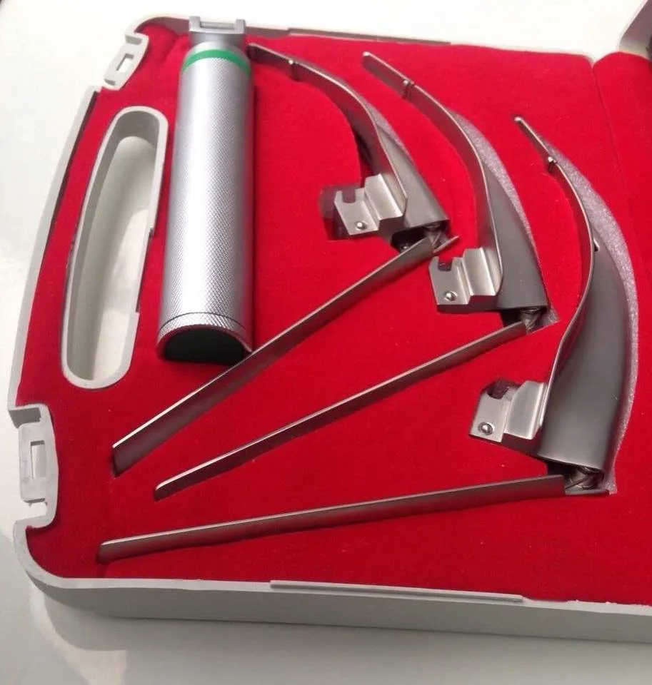 High Quality Fiberoptic Led Laryngoscope Set With Blade # 2 3 & 4 ...