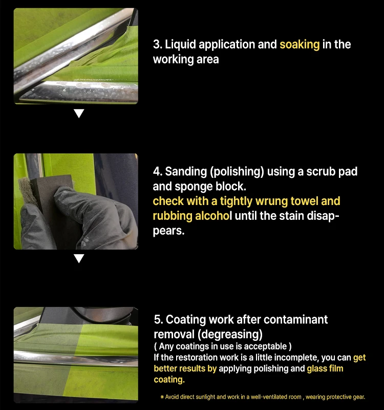 Korean Chrome Molding Cleaner Metal Polish (100ml) For Professional Restores Over 90 Of White