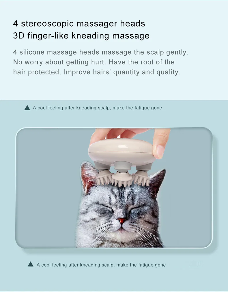 Ems Portable Electric Wireless Waterproof Head Scratcher Hair Scalp