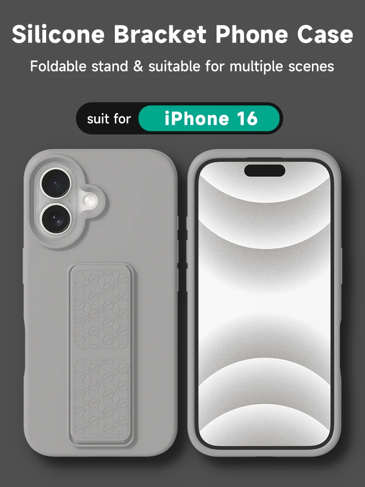 product liquid silicone mobile phone casse protective phone cove with  kickstand shockproof soft anti scratch for iphone 17 16 pro max-10