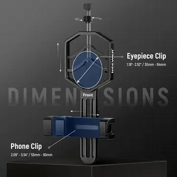 NEEWER Metal Telescope Phone Mount, 2.09"-3.54" Universal Cell Phone Mount for Spotting Scope Telescope Microscope Binocular detail image