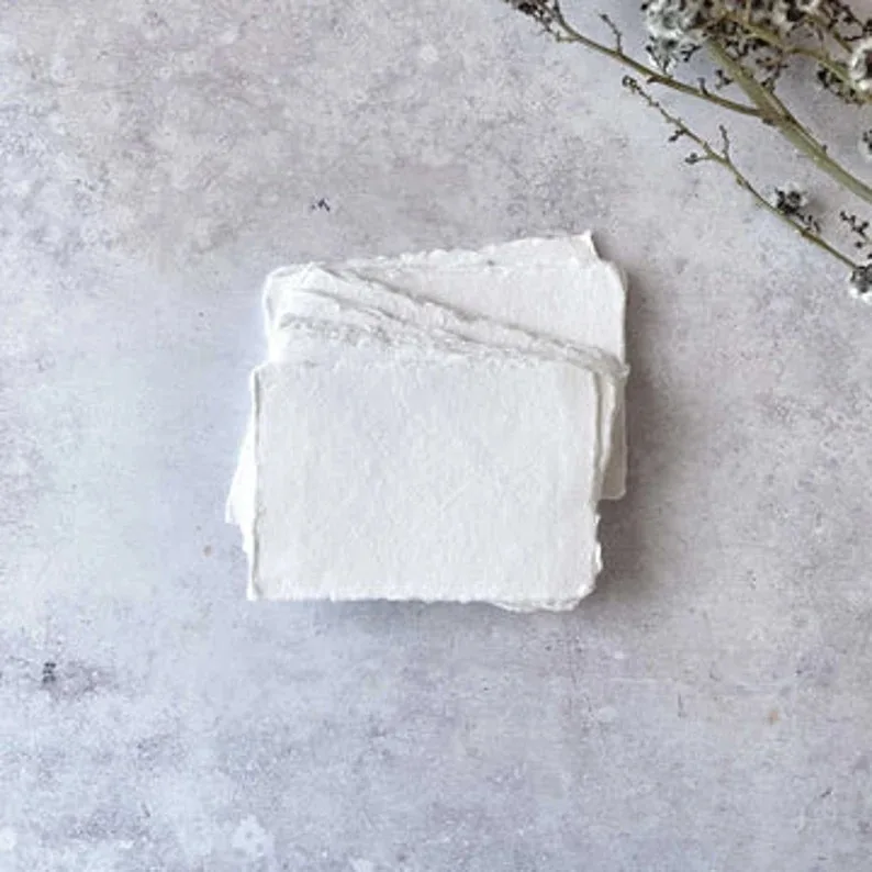 Белая хлопковая пригласительная бумага для свадебной