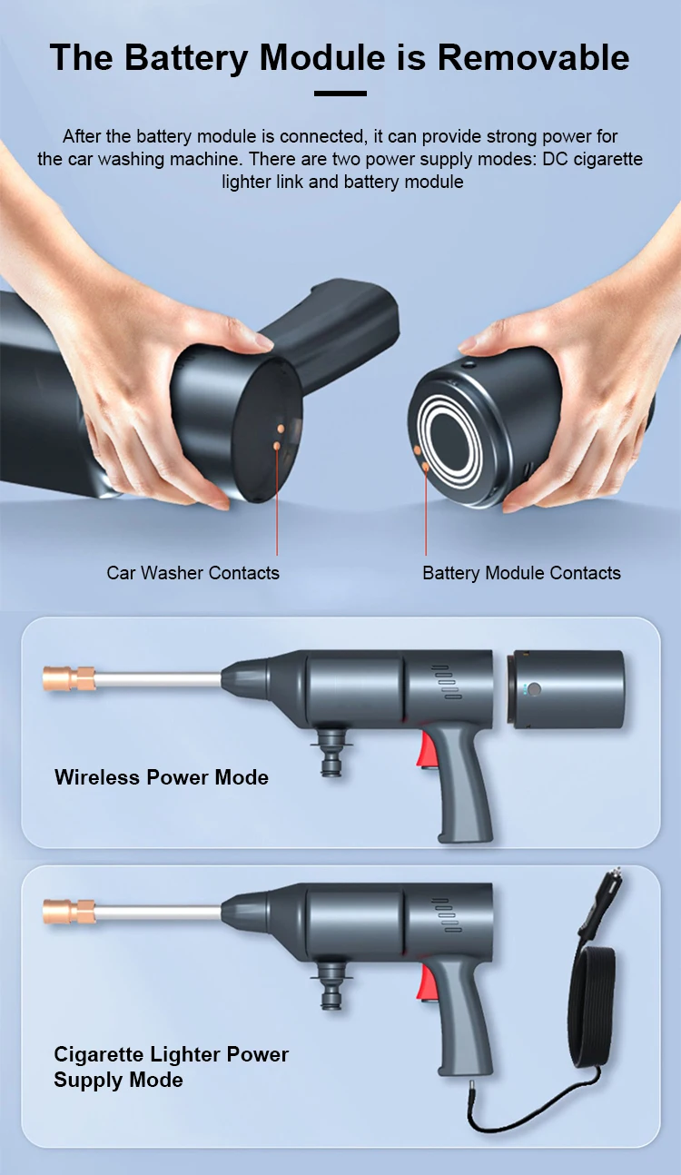 Cordless Car Wash Gun Automatic Car Washing Machine Portable Wireless