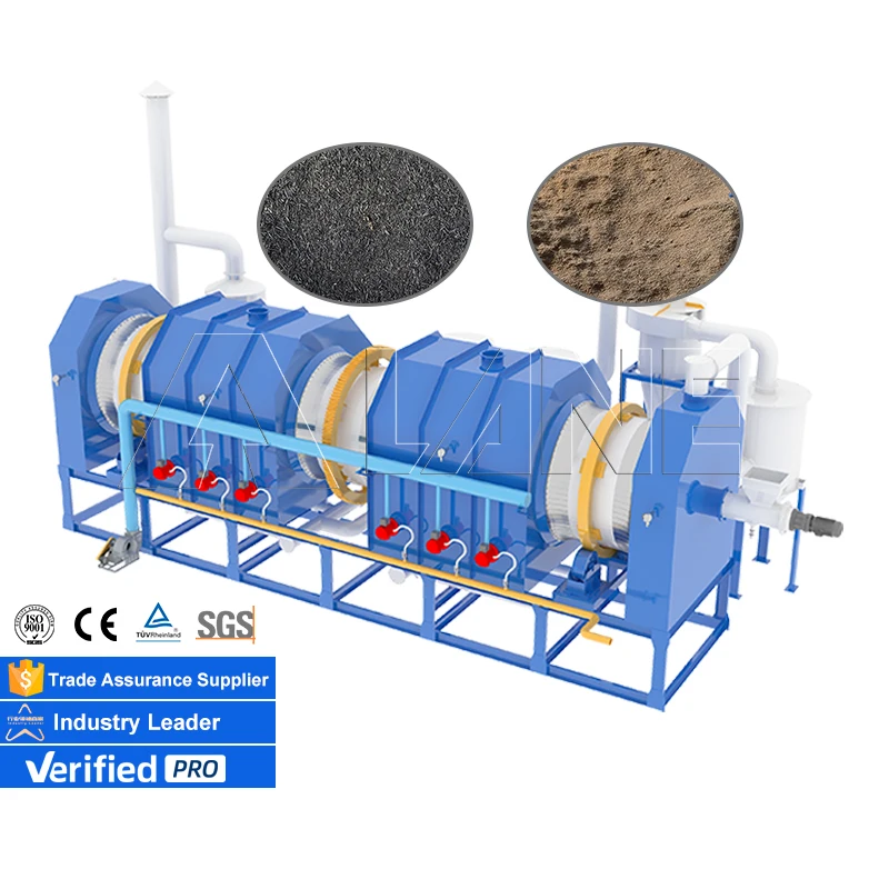 LANE Wood Carbonizing Pyrolysis Furnace Horizontal Biochar Making Machine Carbon Production Line
