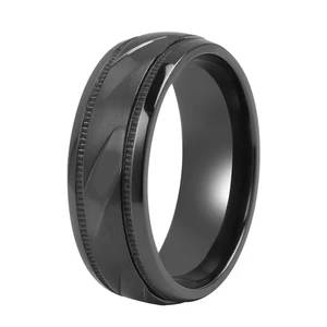 Ring Factory Custom Mens Stainless Steel Jewelry Black Zirconium Hip Hop Men's Fine Jewellery Vintage Wholesale Rings for Men