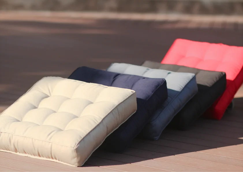 Thai Kapok Box Cushion With Different Colors Pillow Case Wholesale Best