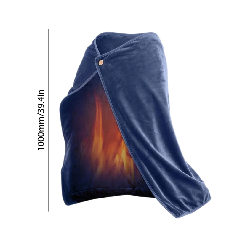 wholesale wearable electric heated throw blanket shawl 3 gears adjustable electric blanket back neck for winter
