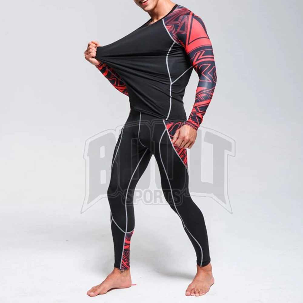 Men Compression Wear Long Sleeves Base Layer And Compression Legging
