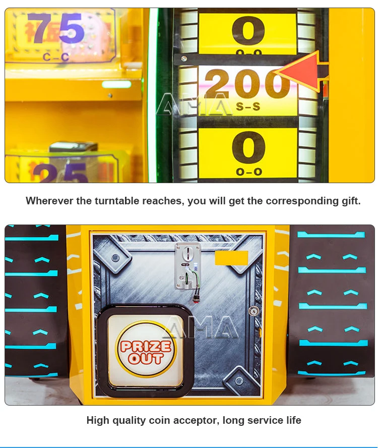 Coin Operated Big Bass Wheel Of Lottery Game Prize Rolling Machine