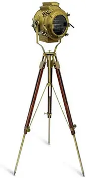 Lampade e luce in ottone lampada treppiede antico lampada da terra supporto in legno per casa e ufficio decorazione Pack di 1