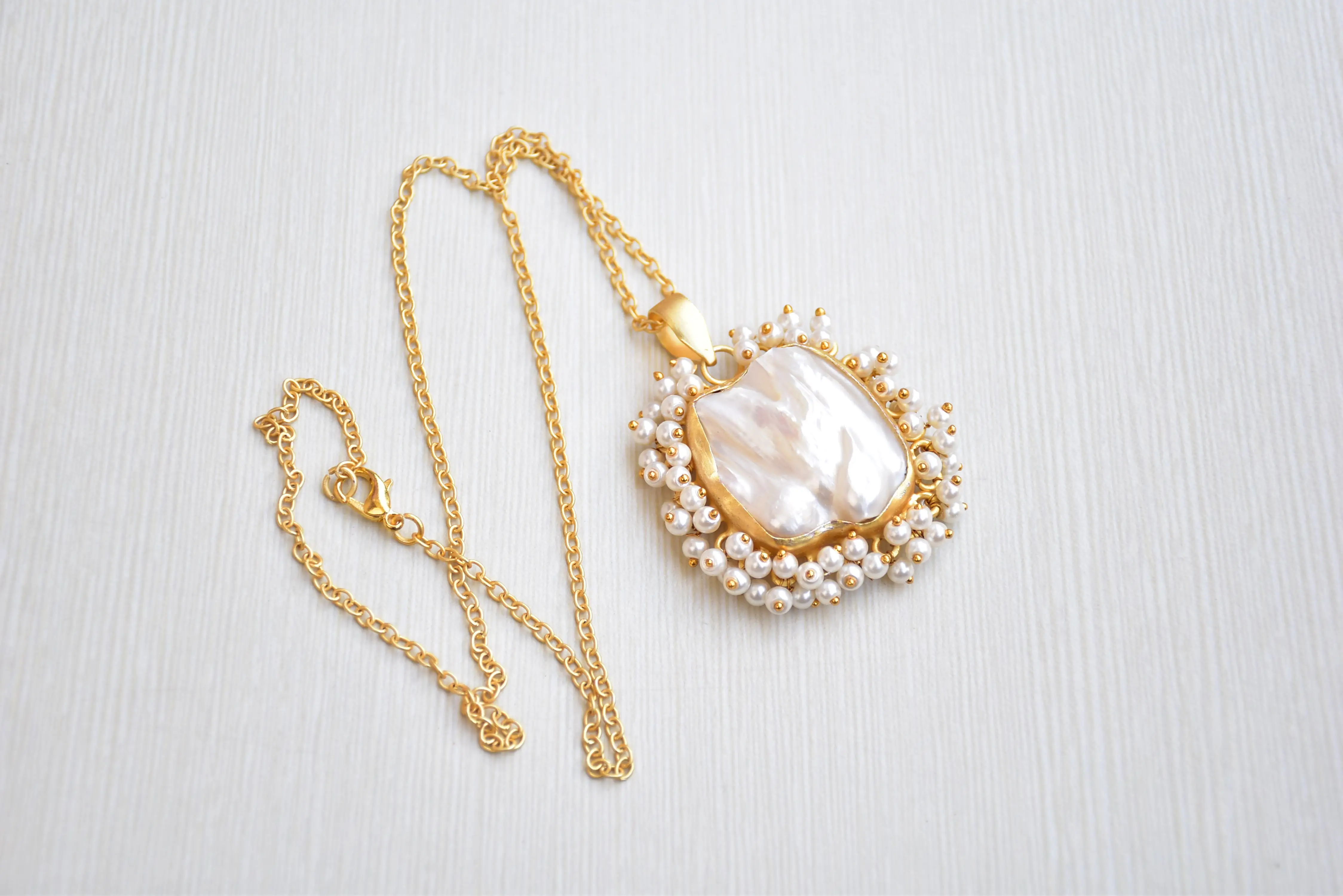 Baroque Pearl Pendant Natural Real Pearl Long Gold Charms Whole Sale