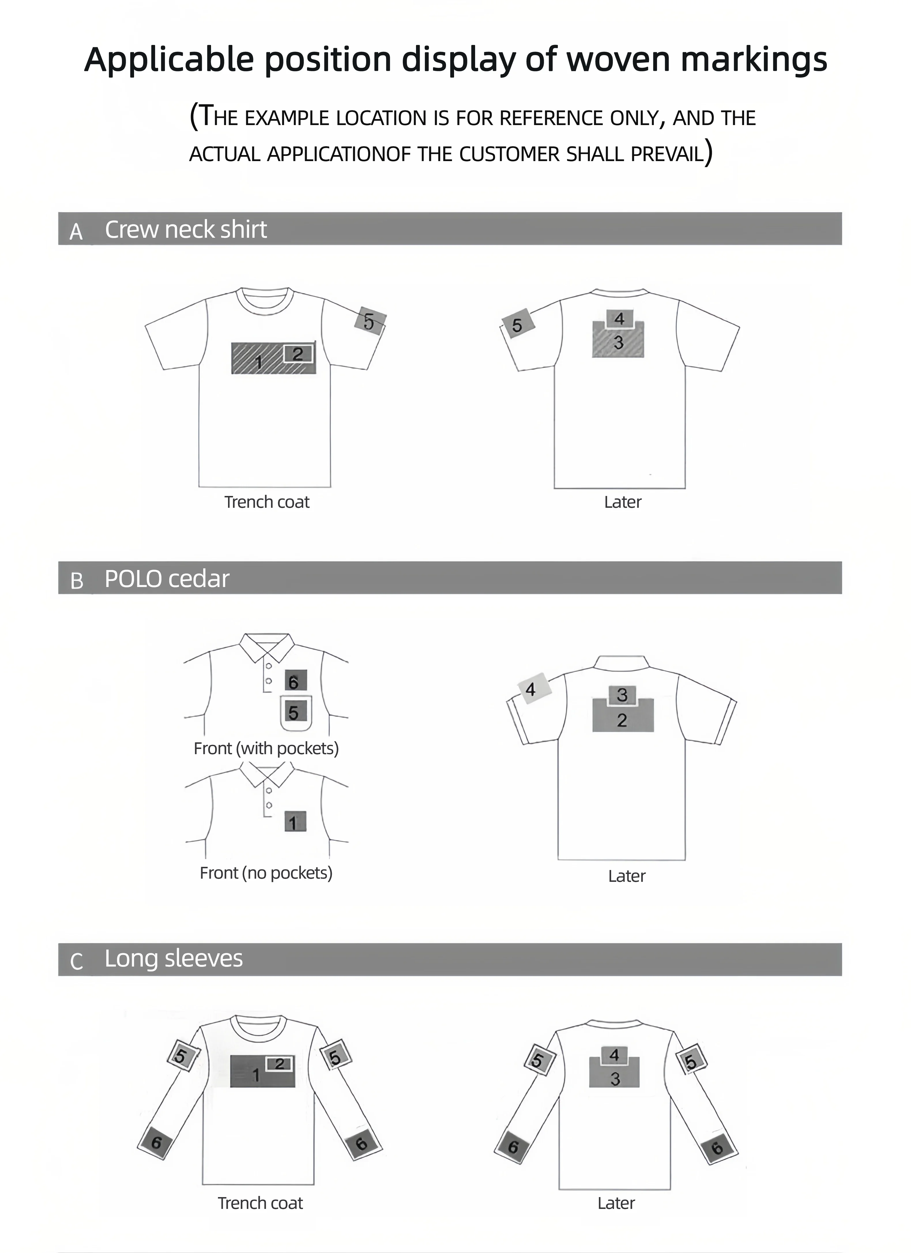 Customized Logo Clothes Tagger Colorful Size Labels Garment Accessories