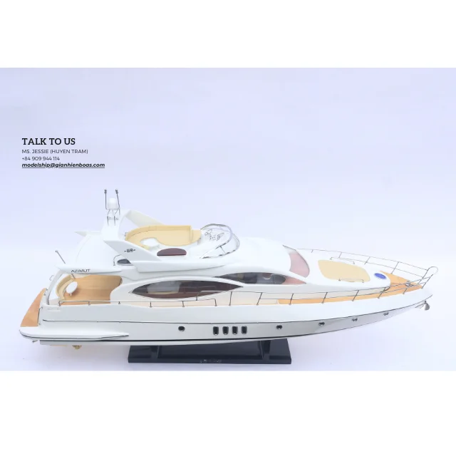 AZIMUT 68 Modern Yachts Hand Painted Cedar Box Vietnam Handicraft Wooden Endurance Nautical Decor Inflatable Toy Accessories