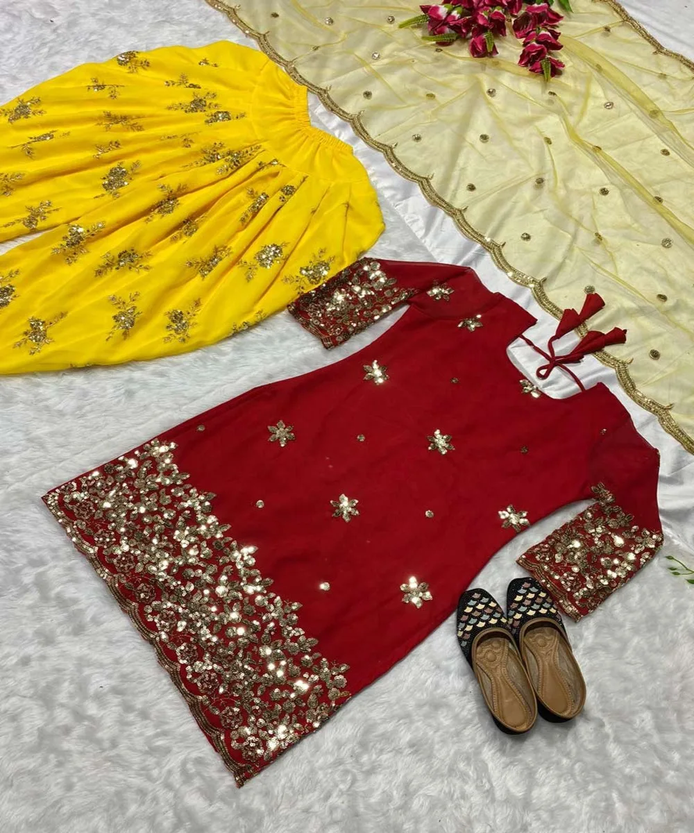 Designer Islamic Clothing Women Abaya with Dhoti in Formal Saudi Arabian Style with Hijab and Beaded Kaftan
