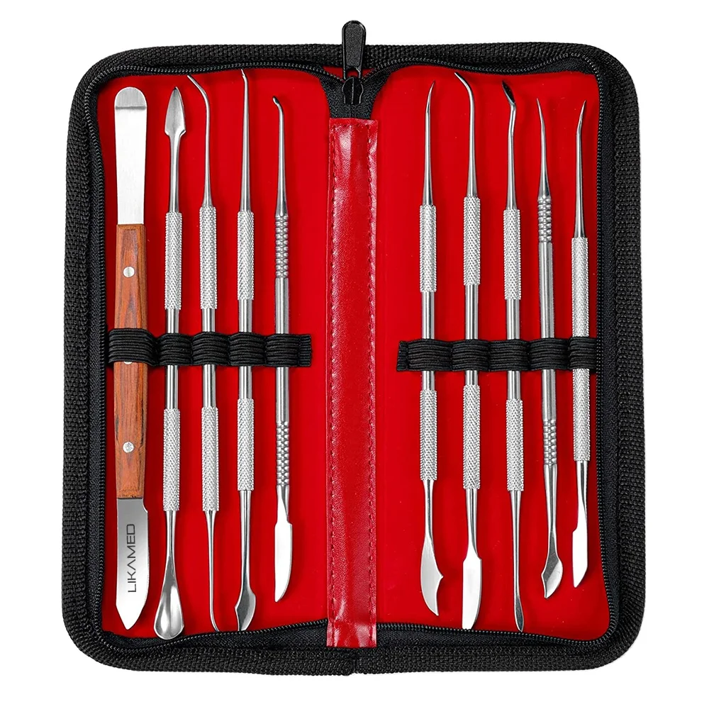 デンタルラボ用 10PCS ワックス彫刻ツールセット 手動式工具