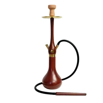 Hot selling Wood Hookah High quality Large Stainless steel Fashion Wooka Shisha Hookah Set With One Hose Connector Wooden Hookah