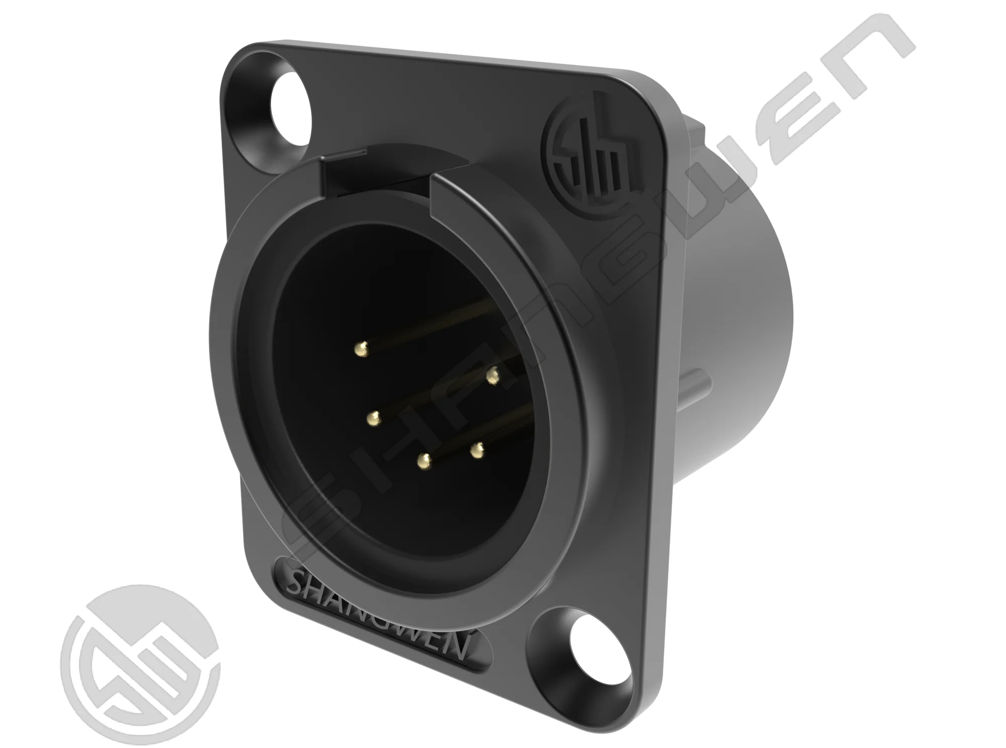 High Quality Mini 5-Pin XLR Male Audio Connector IP40 Zinc Alloy Shell in Gold Indoor Microphone Audio Cable Plug in Black