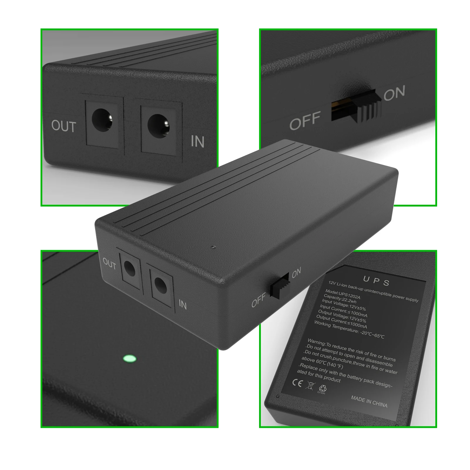 WGP UPS Router Wifi Backup DC 9V 12V Mini UPS for Wifi Router Modem CCTV Camera Home