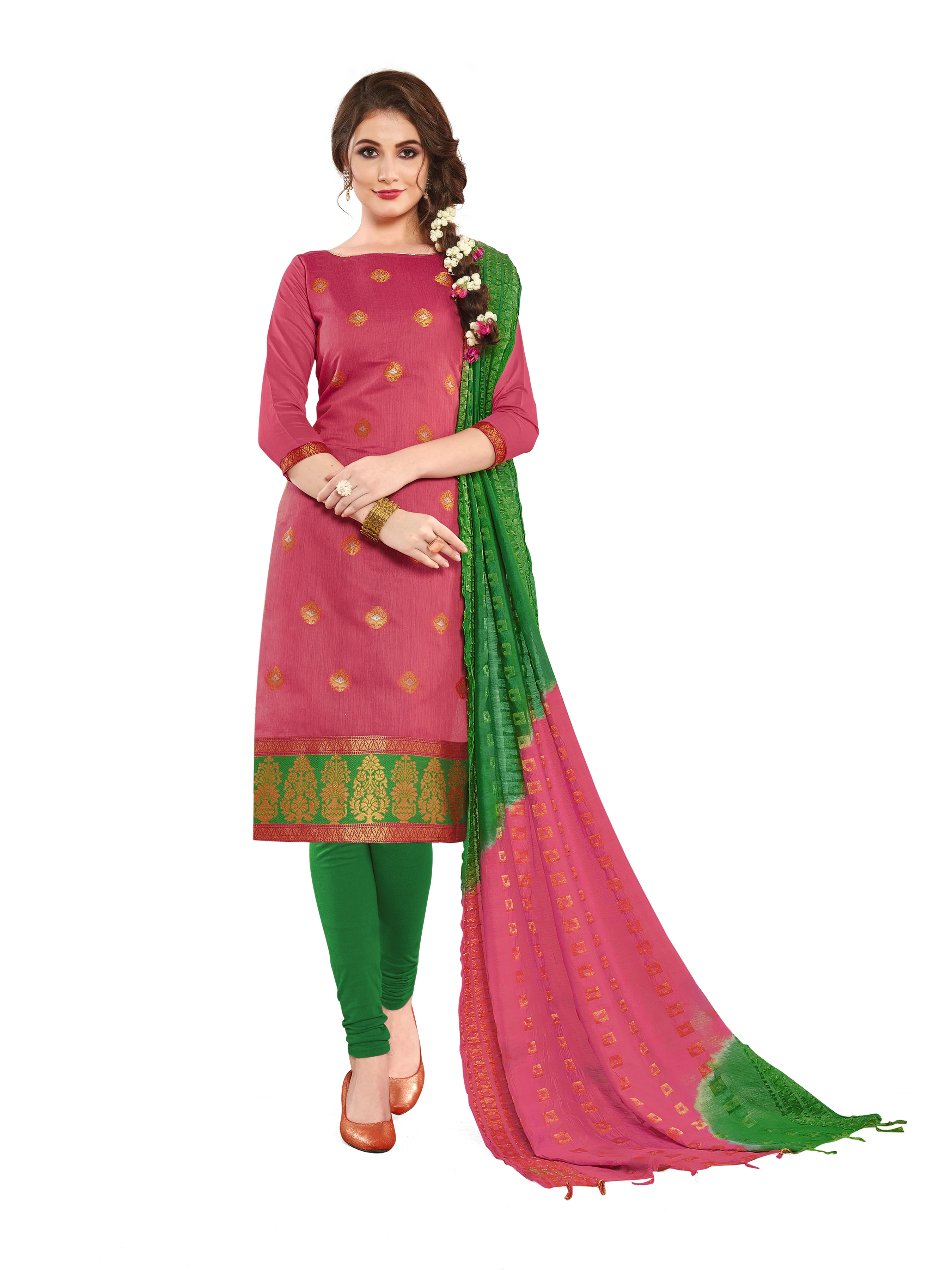 Nuovo Donna Intrecciato Banarasi Kanchipuram Arte Seta Saree Con Maglia