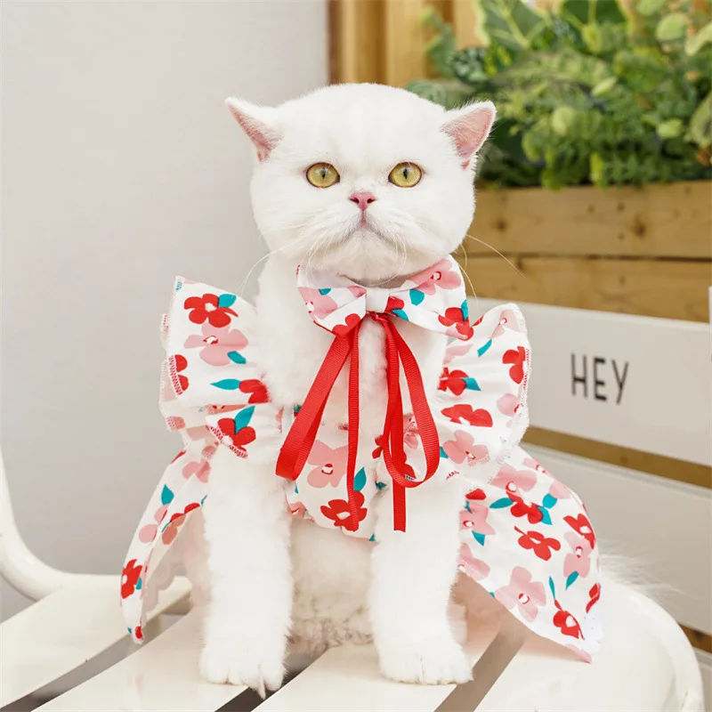 cute dresses for cats Cute Cat Dress Sphynx Cat Clothes, Pink / Puff sleeves / XL (Chest 14.6" Length 14.6")