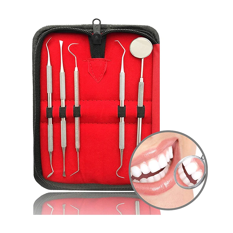 Stainless Steel Oral Care Kit Dental Hygiene Instruments Plaque Calculus Removal Dental Hygiene