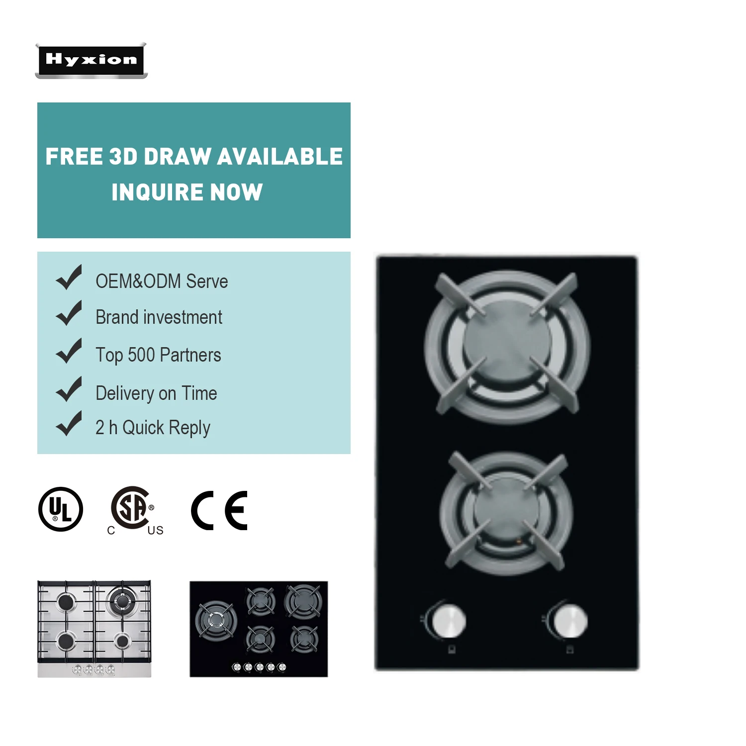 30 36 48 Inch Good Quality Metal Knobs Kitchen Electric Cooktop