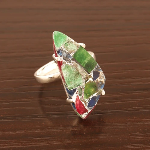 Fine Fashion Jewelry Mohave Multi Copper Turquoise Silver Plated Open