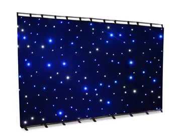 Professional LED Star Twinkle Curtain Simple Christmas Design Textile LED Curtain for Wedding Parties