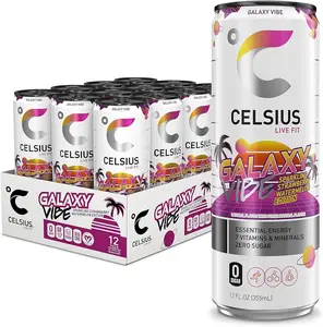 For Tropical Vibe Energy Drink 12 Fl Oz Sugar-Free Sparkling Wild Berry Carbonate Caffeine Dietary Fibre Refreshing Fizz