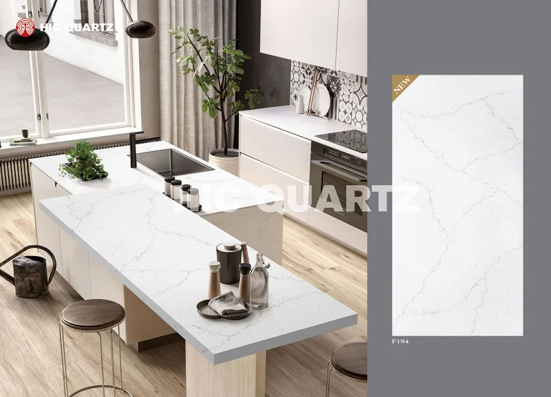 Factory Direct Price Alabaster White Black Smooth Lines Artificial Quartz  Engineered Stone for Countertops Vanity Top Table Tops