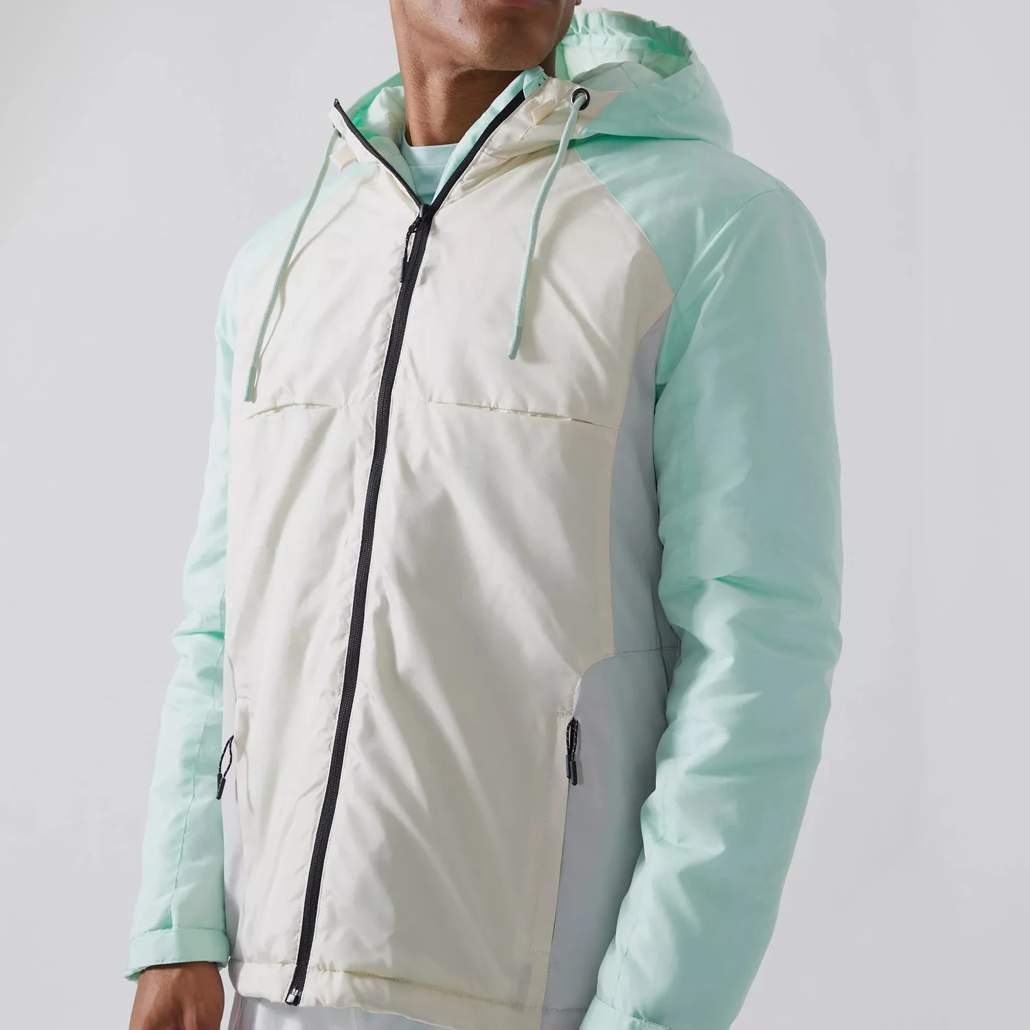 Customizable Stone-Colored Breathable Windbreaker Jacket Regular