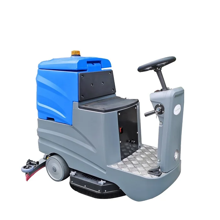 ET-100\ Battery Operated Car Type Ride on Floor Scrubber Commercial Tennis Court Floor Road Sweeper Machine