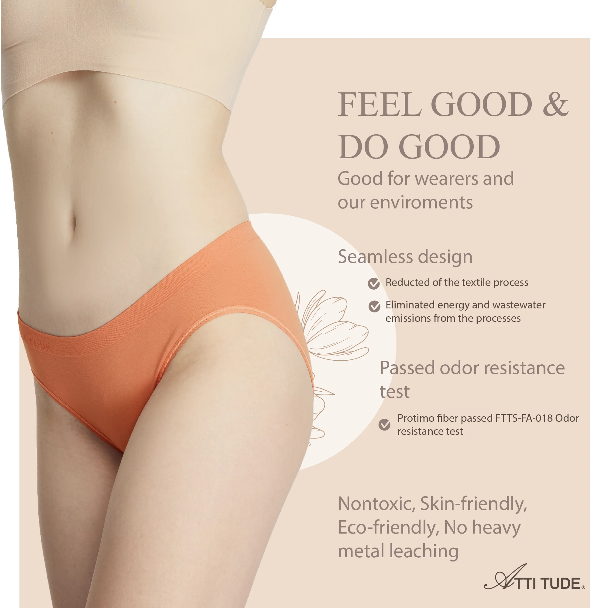 Attitude Protimo Multi Colors Soft Seamless Female Brief Underwear