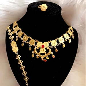 DDP 24K Gold Plated Comoros Classic Jewelry Set 24 Carat Gold Necklace Earrings Fashionable in France & USA