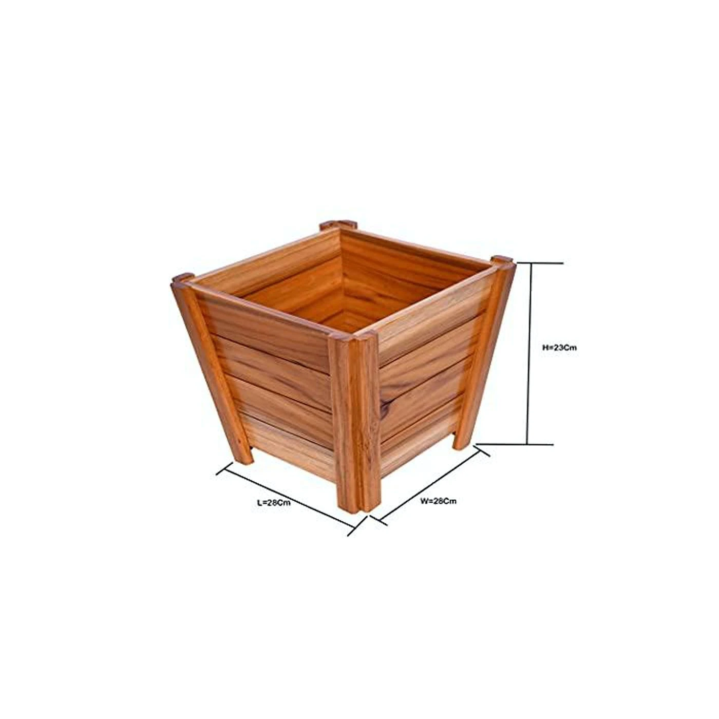 Wooden Planter Box Shape Planter Natural And Brown Layered Handmade