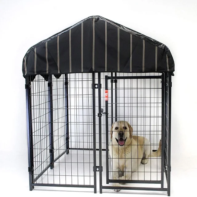 Outdoor Attractive Dog Crate Kennels Galvanised Dog Run Playpen Panels With 8cm Gap Vertical